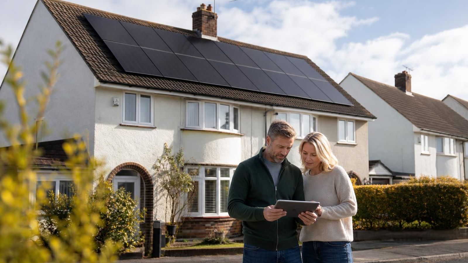 Solar panels on a UK residential roof